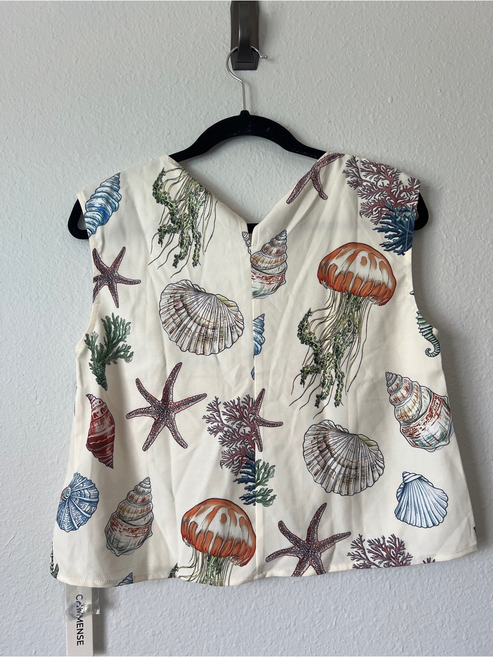 Commense Seashell Print Sleeveless Top and Shorts  Set  Cream Base - Picture 4 of 7